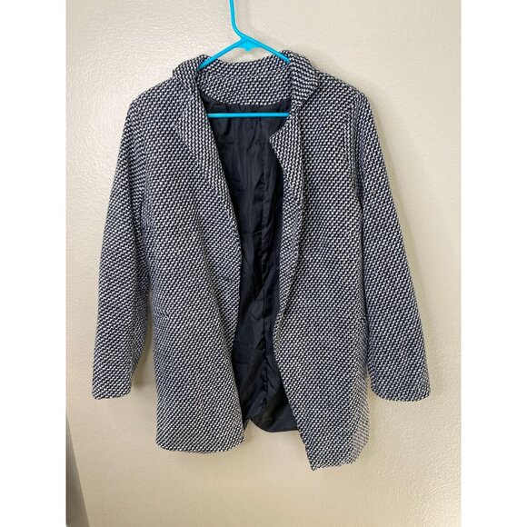 Houndstooth Pattern Womens Blazer Coat Lightweight Open Front Polyester - Picture 2 of 7